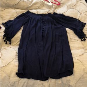 Blue off the shoulder dress